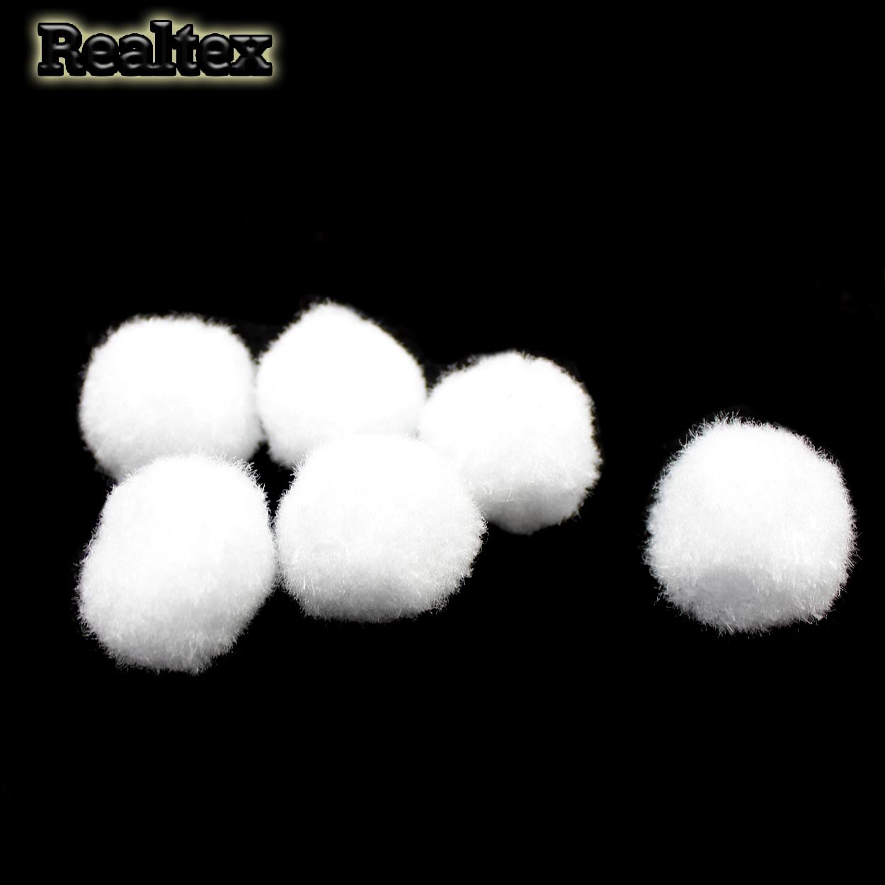 Помпоны  Realtex для рукоделия 30мм цв.белый 