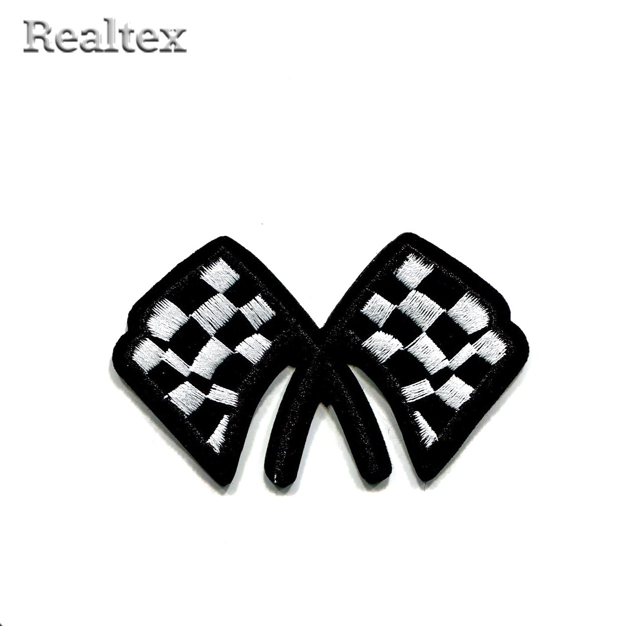  Термоаппликации Realtex №17 "Гоночный флаг" цв.черный/белый