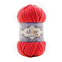 Пряжа Alize "Velluto" (0,5кг) цв.056 красный